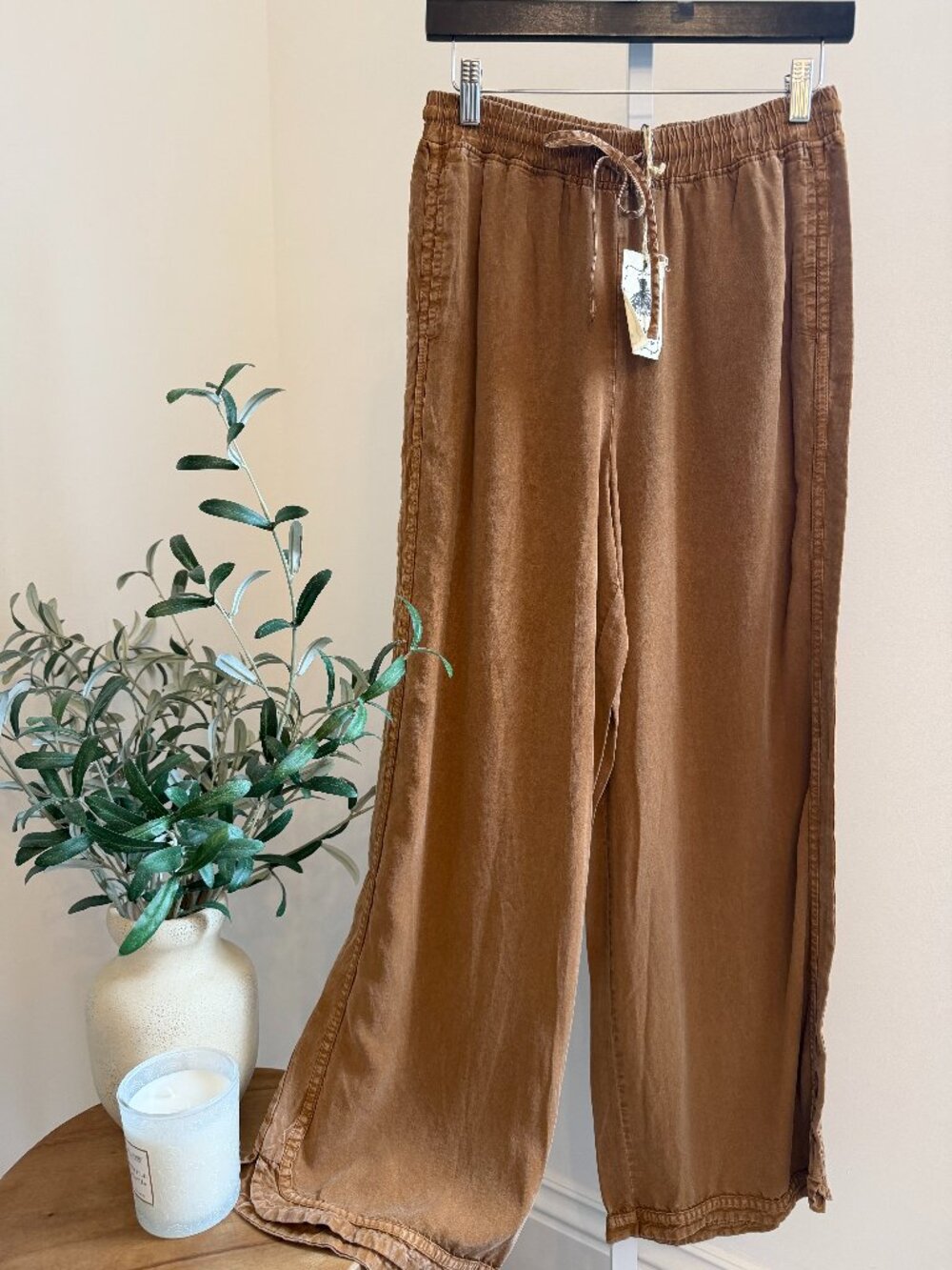 EASEL MINERAL WASHED TENCEL PANTS 100% TENCEL - Picture 1 of 6